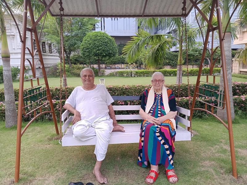 Jagriti Dham residents in the garden, Joka, South Kolkata